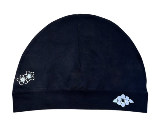 Double Flower Skull Cap Black