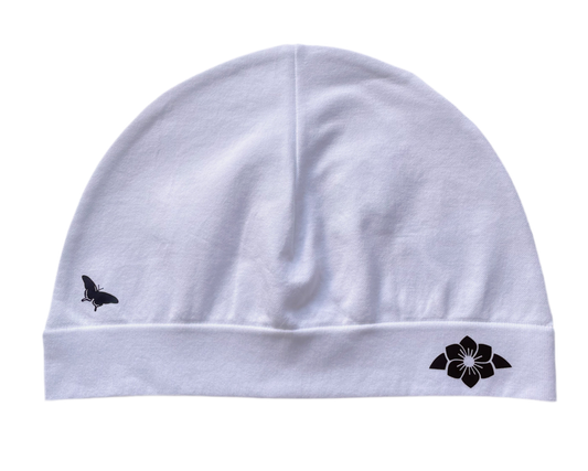 Butterfly Skull Cap White