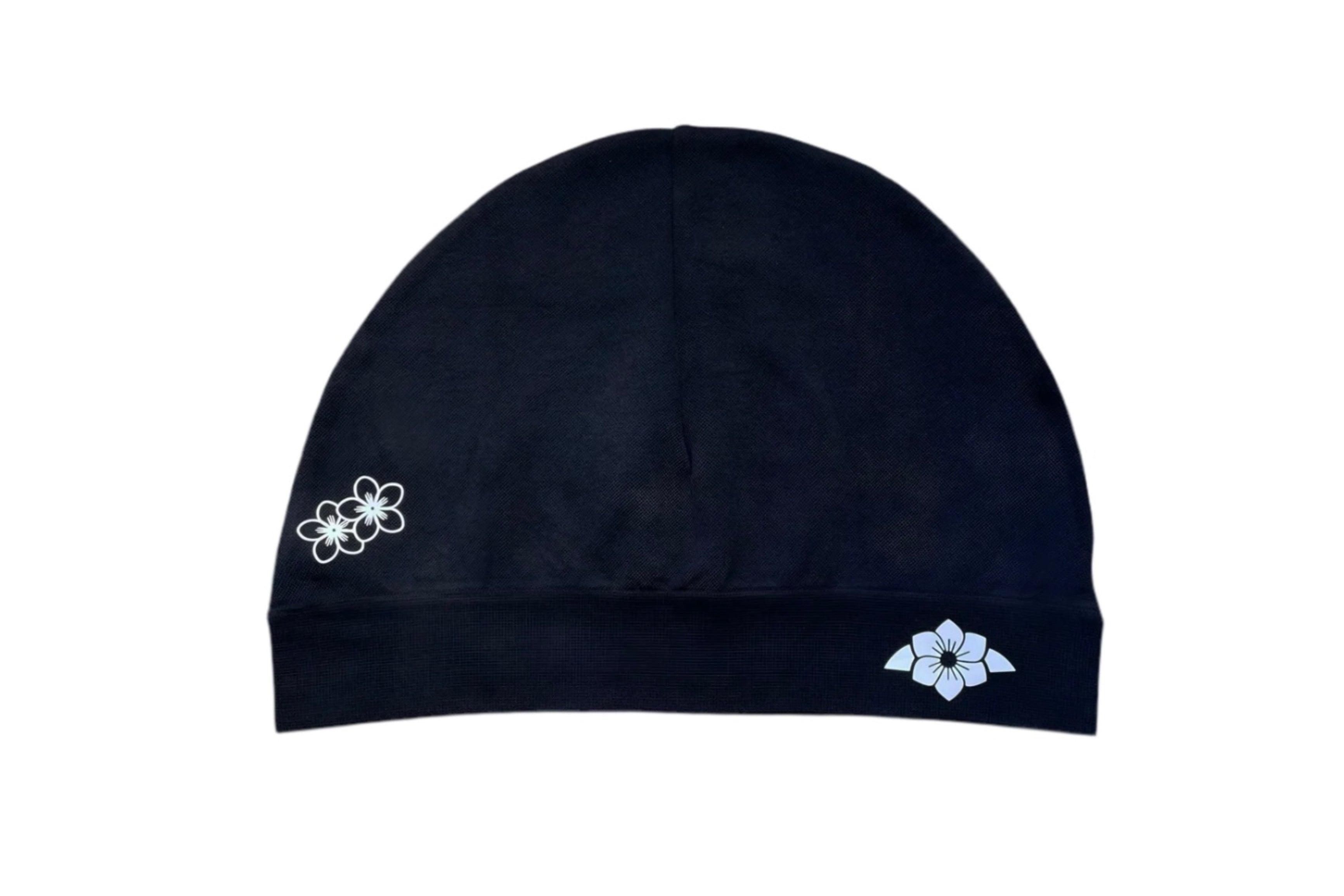 Double Flower Skull Cap Black